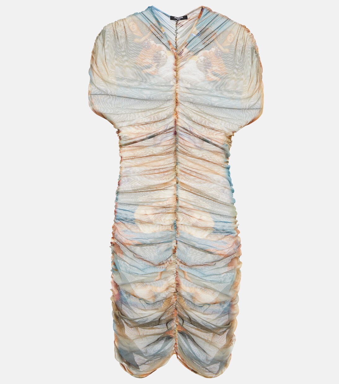 Robe imprimée en tulle | Balmain