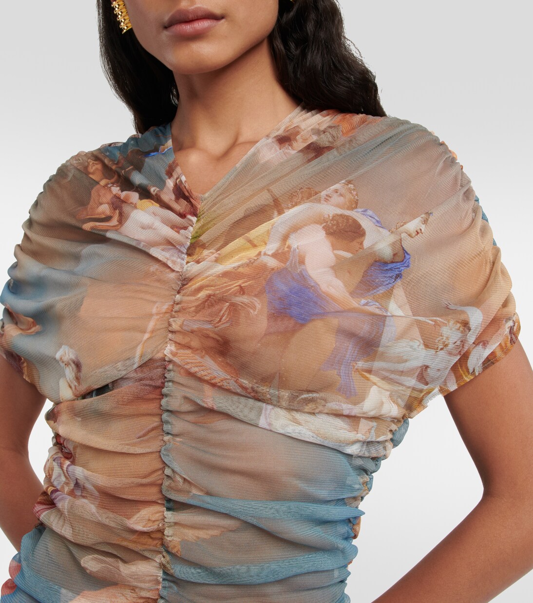 Robe imprimée en tulle | Balmain