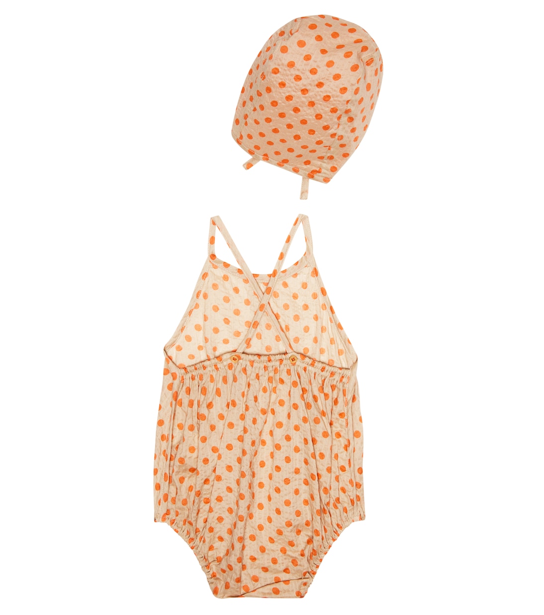 Baby - Jumpsuit corta e cappello Lavendula in cotone | Caramel