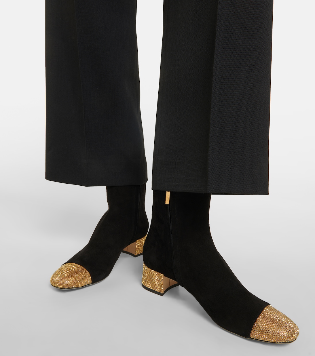 Verzierte Ankle Boots aus Veloursleder | Rene Caovilla