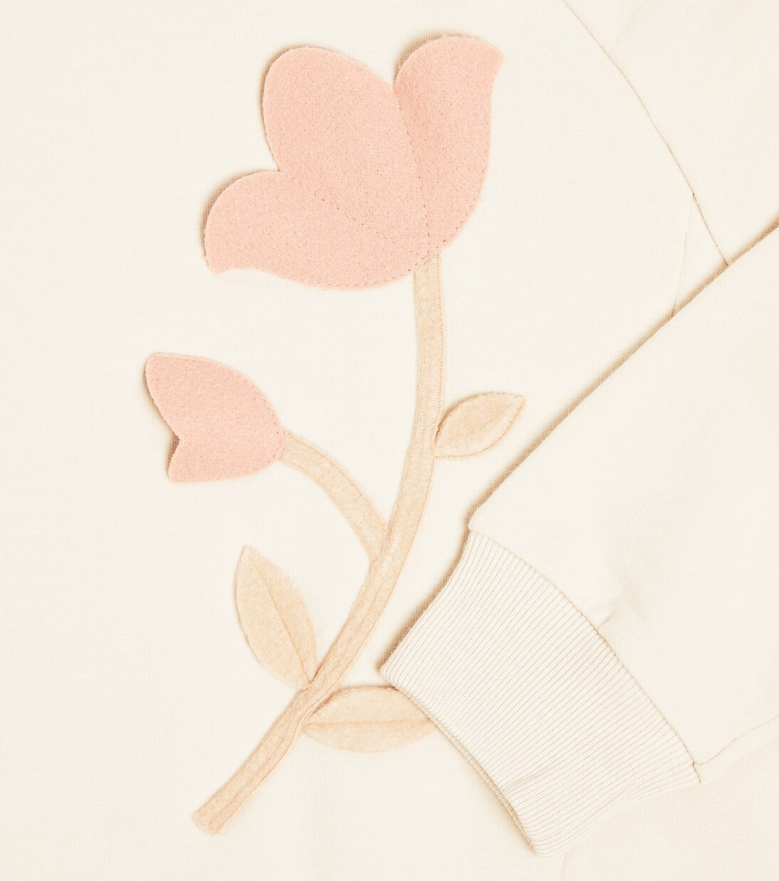 Floral-appliqué cotton sweatshirt | Il Gufo