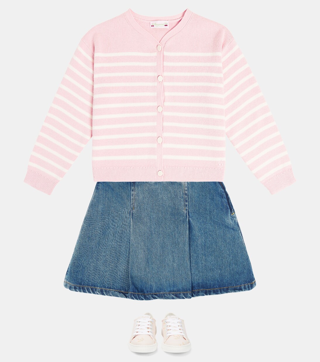 Cerena pleated denim skirt | Bonpoint