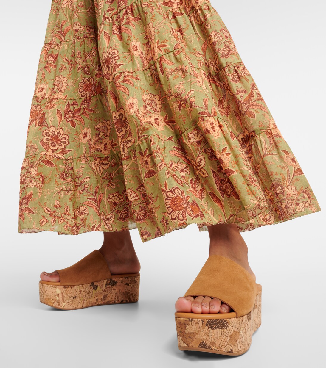 Plateau-Pantoletten Liana 70 aus Veloursleder | See By Chloé