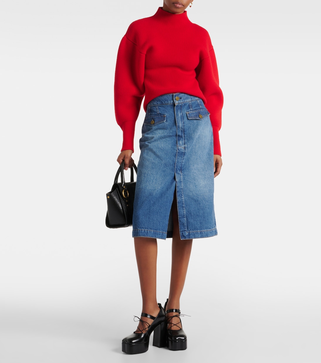 High-Rise-Jeansrock The Vent Front | Frame