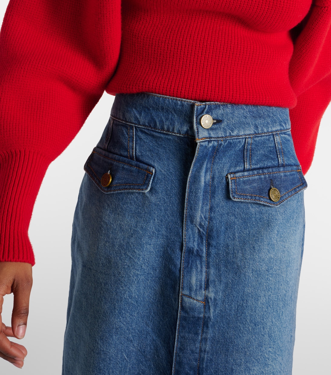 High-Rise-Jeansrock The Vent Front | Frame