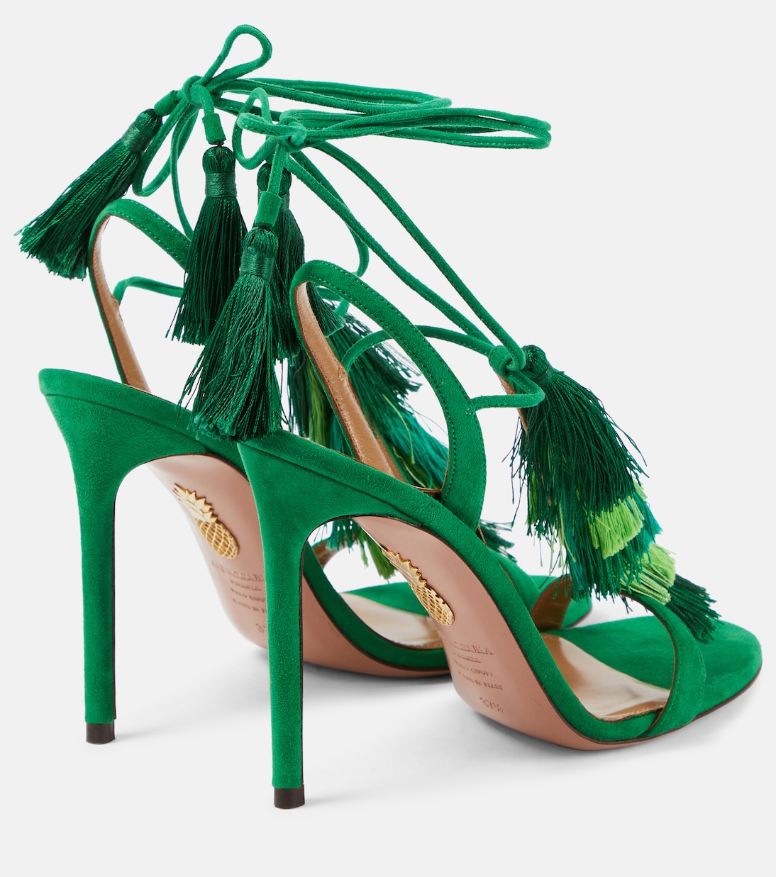 Sandalen Capri Tassel 105 aus Veloursleder | Aquazzura