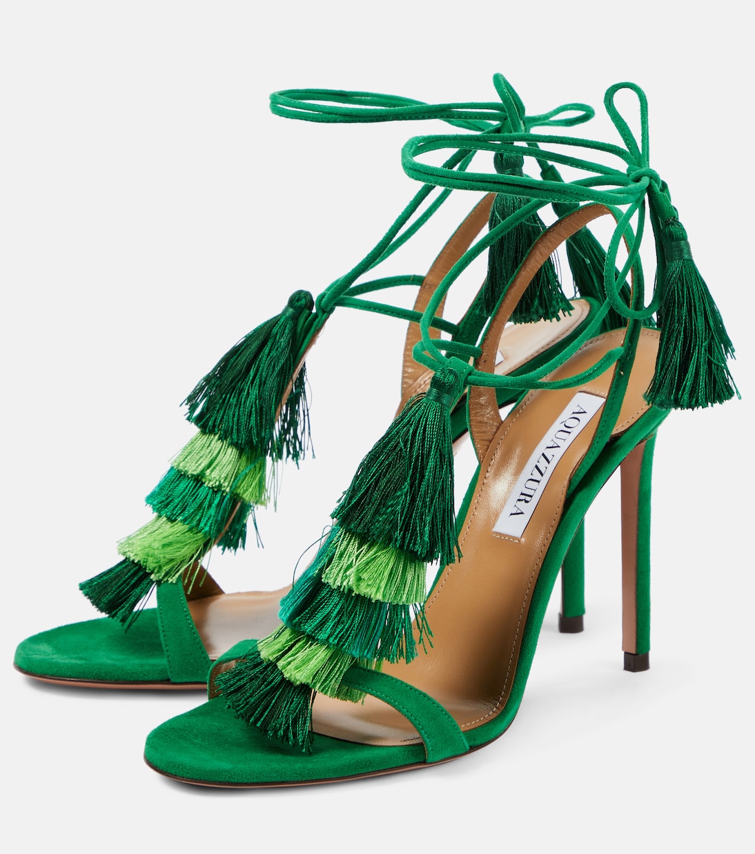 Sandalen Capri Tassel 105 aus Veloursleder | Aquazzura