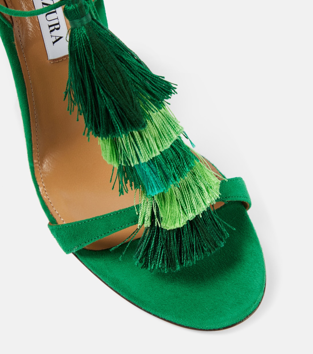 Sandalen Capri Tassel 105 aus Veloursleder | Aquazzura