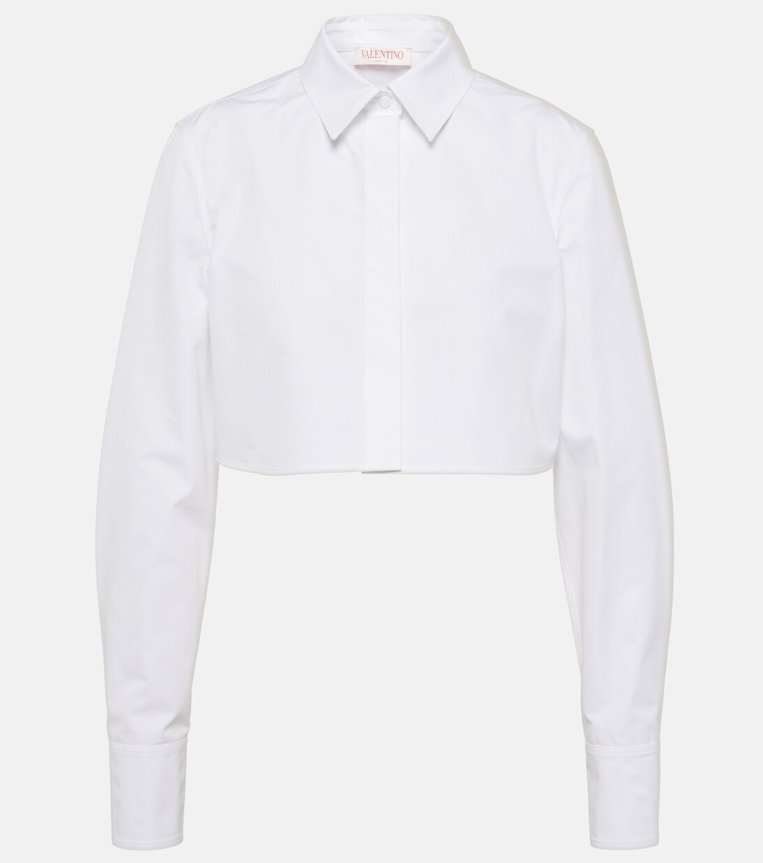 Cropped cotton poplin shirt | Valentino