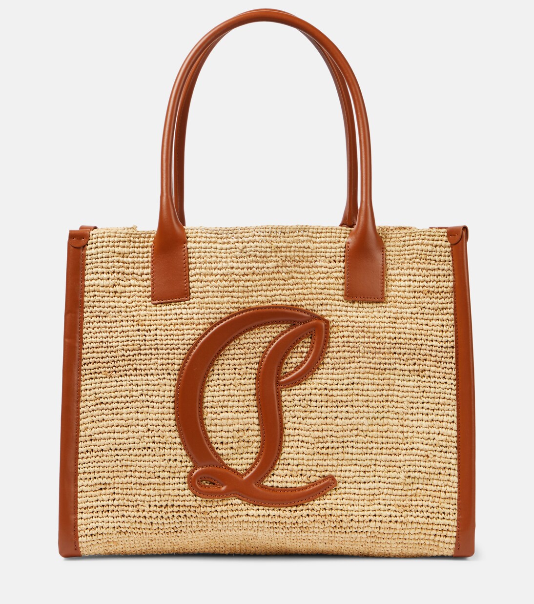 By My Side E/W Large raffia tote bag | Christian Louboutin