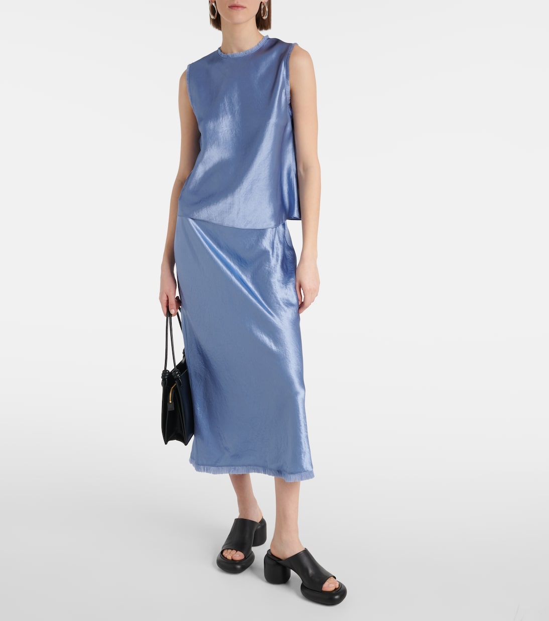 Midirock aus Satin | Vince