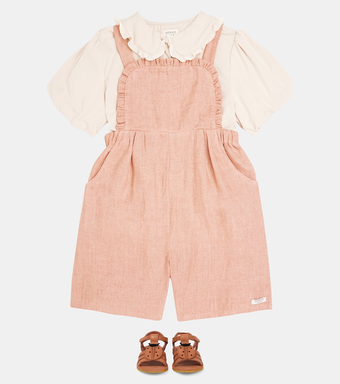 Bou ruffled linen-blend overalls | Donsje