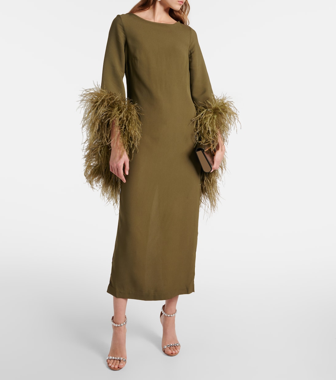 Midikleid Del Lago mit Federn | Taller Marmo