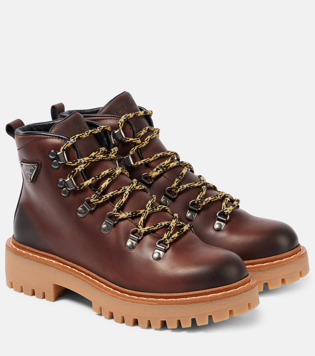 Botas con cordones St. Moritz de piel | Prada
