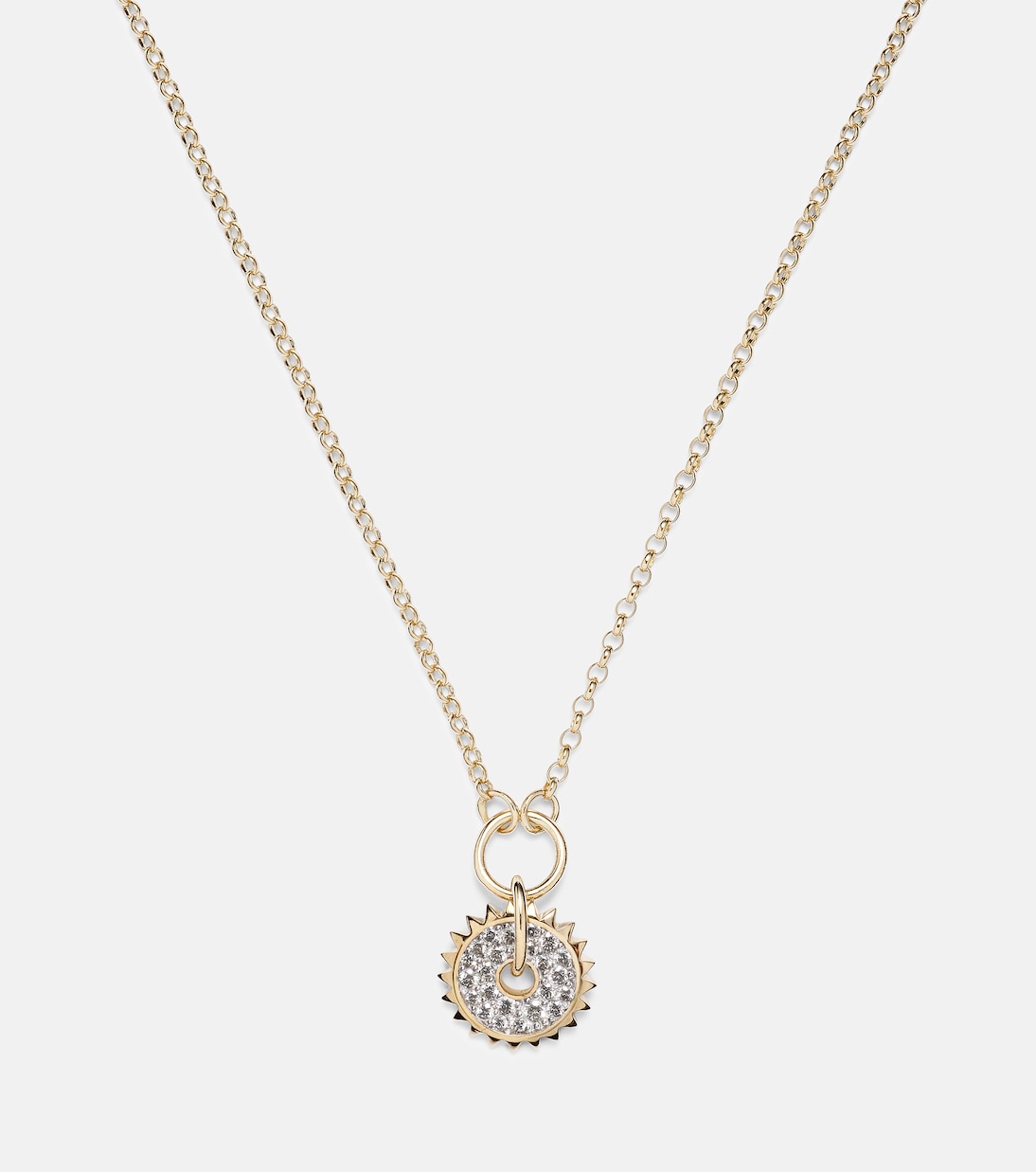 Collier Pave Diamond Disk en or 18 ct et diamants | FoundRae