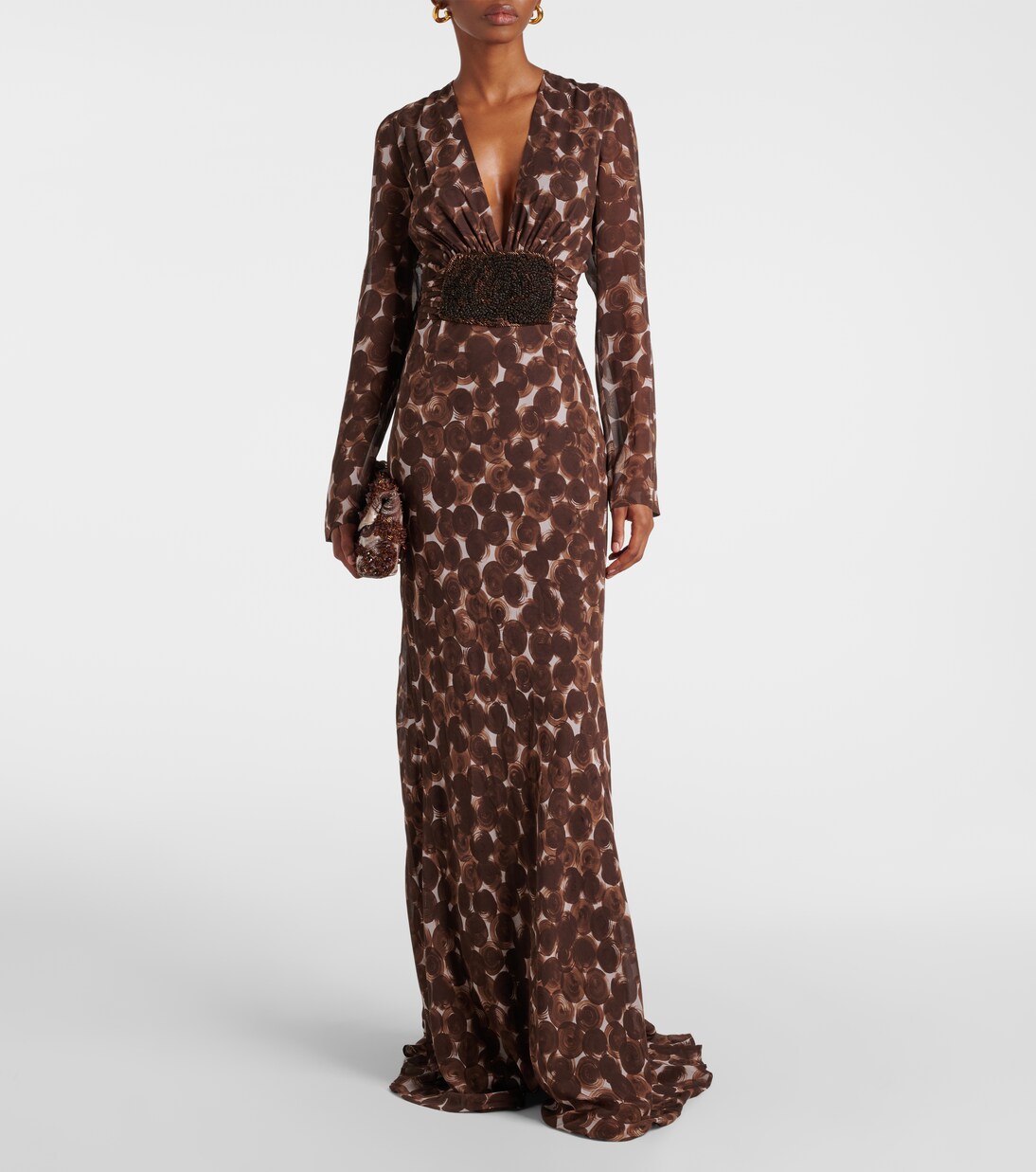 Robe longue imprimée en soie | Dries Van Noten