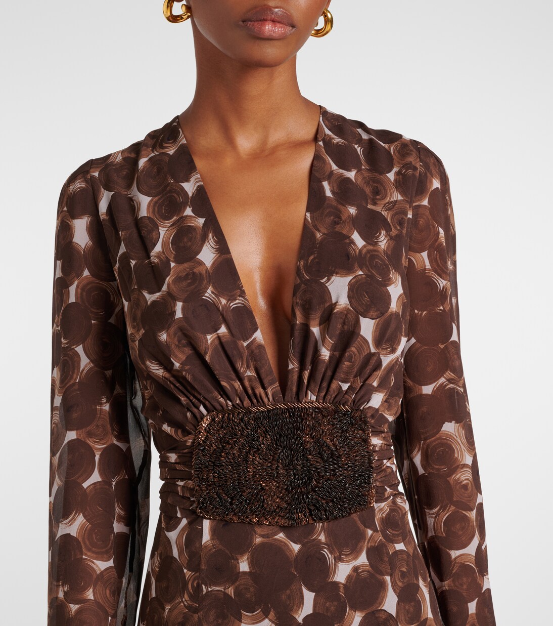 Robe longue imprimée en soie | Dries Van Noten