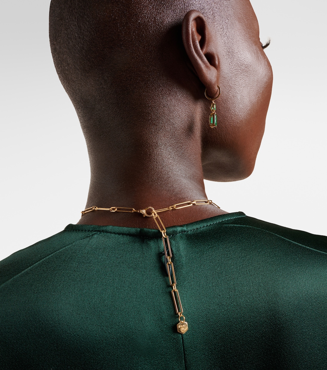 Starburst 18kt gold necklace with emerald and diamonds | Shay Jewelry