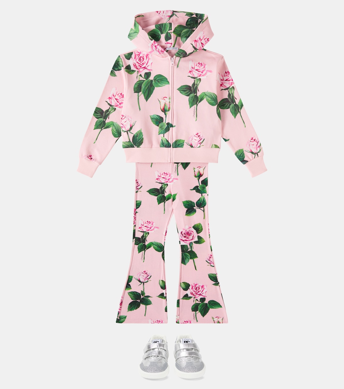 Floral flared sweatpants | Dolce&Gabbana Kids