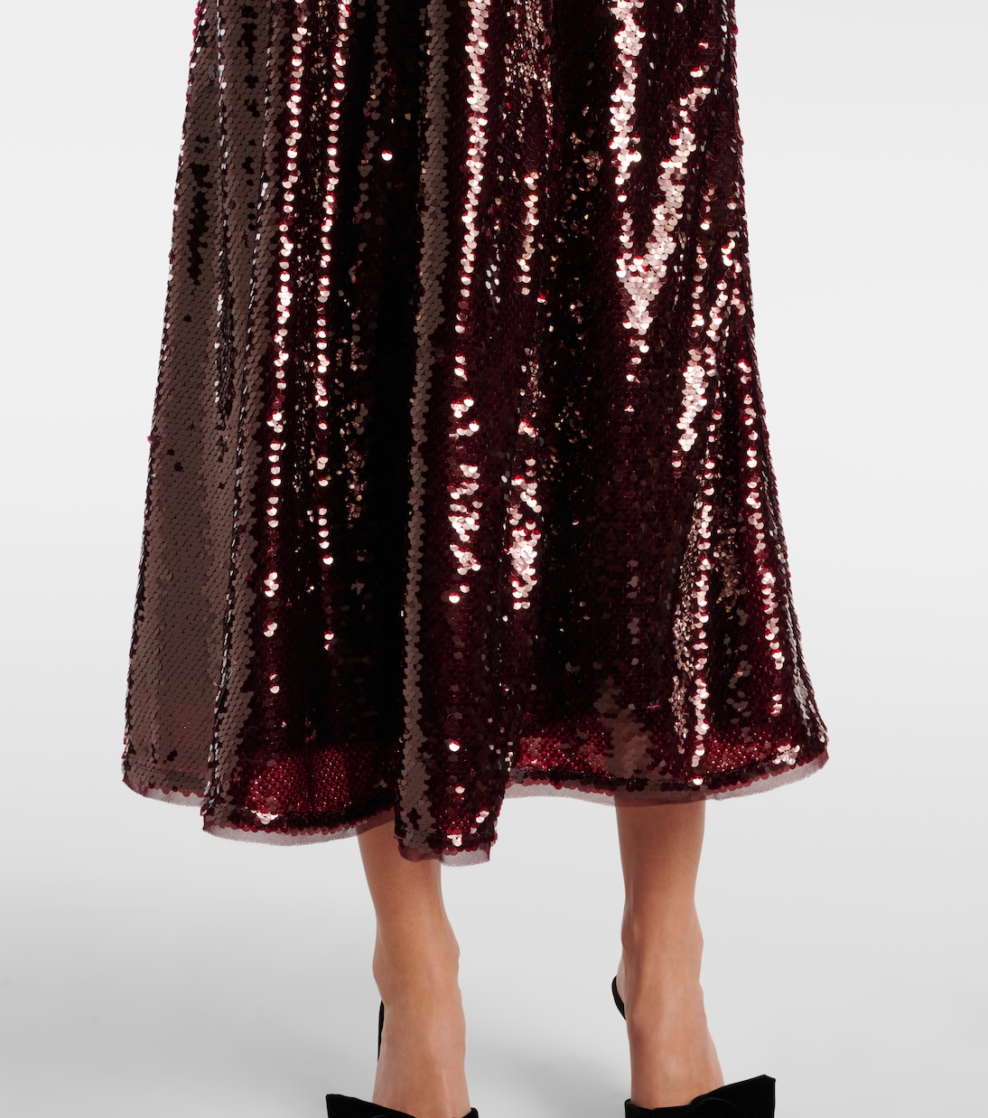 Robe midi à encolure bardot à sequins | Self-Portrait