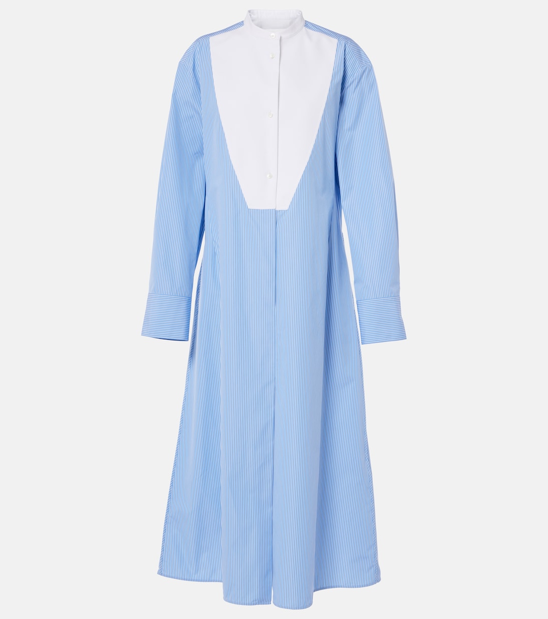 Robe chemise en coton à fines rayures | Jil Sander