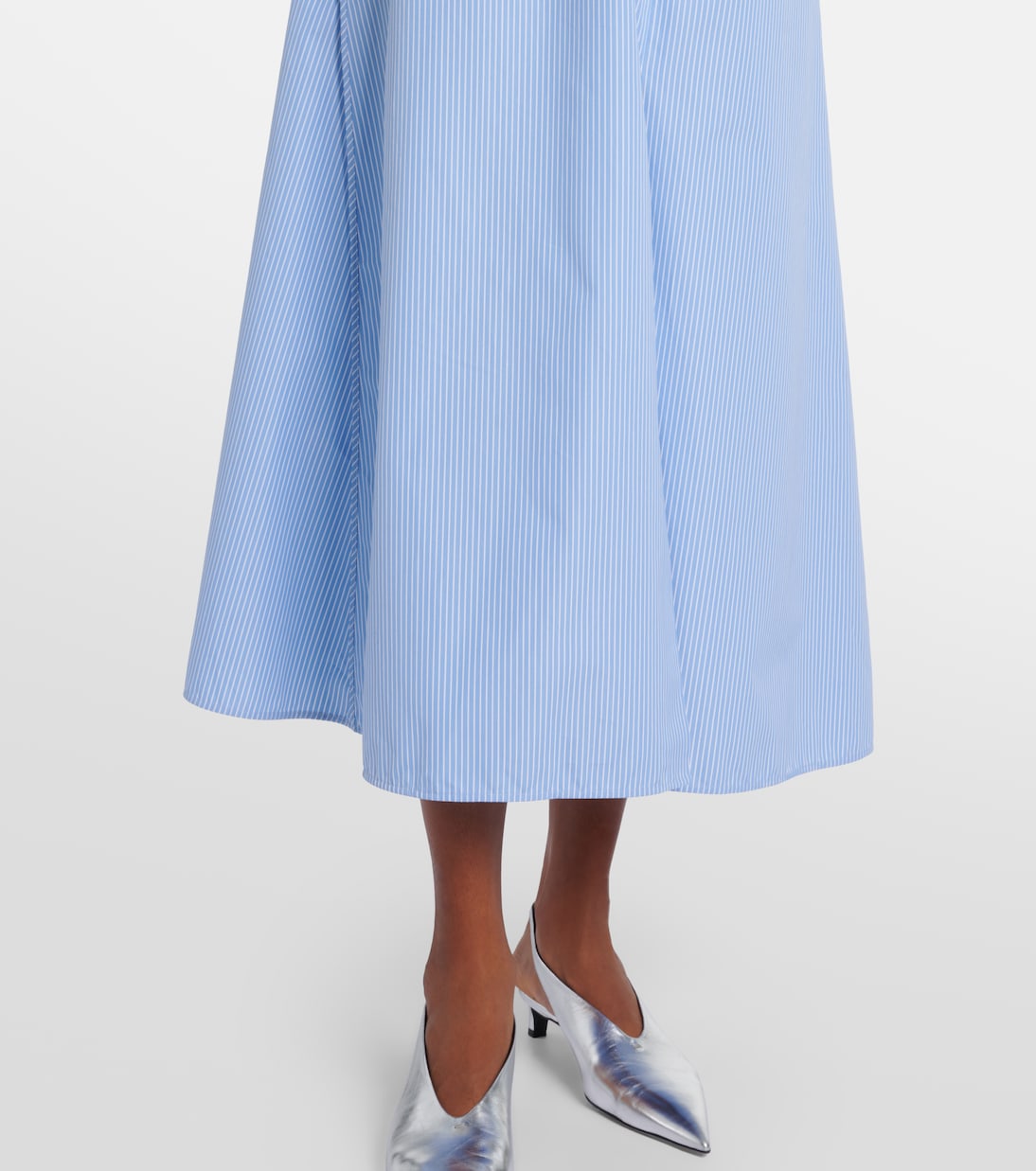 Robe chemise en coton à fines rayures | Jil Sander