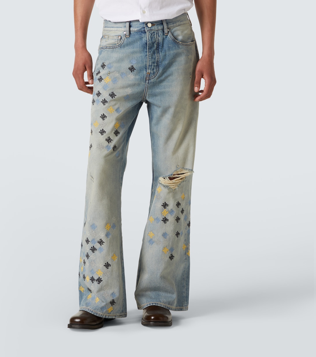 Ma Quad embroidered flared jeans | Amiri