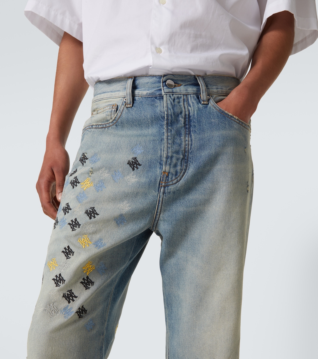 Ma Quad embroidered flared jeans | Amiri
