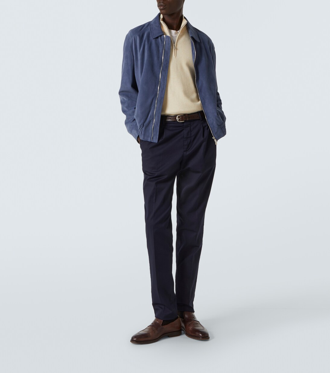 Cotton-blend gabardine slim pants | Brunello Cucinelli