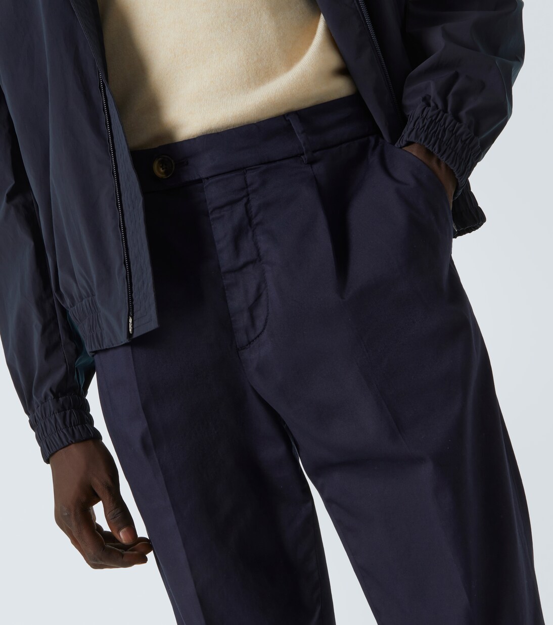 Cotton-blend gabardine slim pants | Brunello Cucinelli