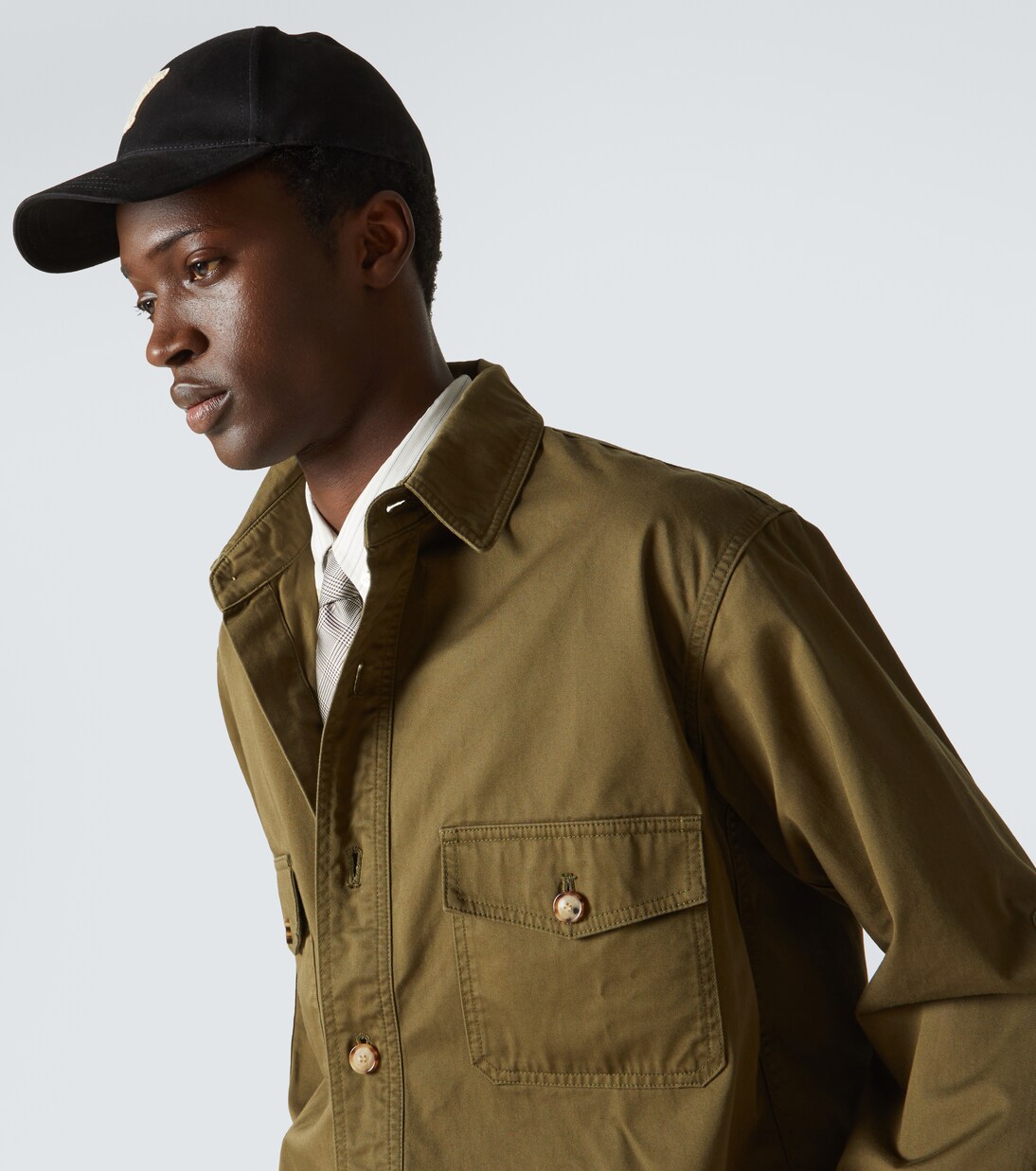 Y patch-appliqué gabardine baseball cap | Saint Laurent