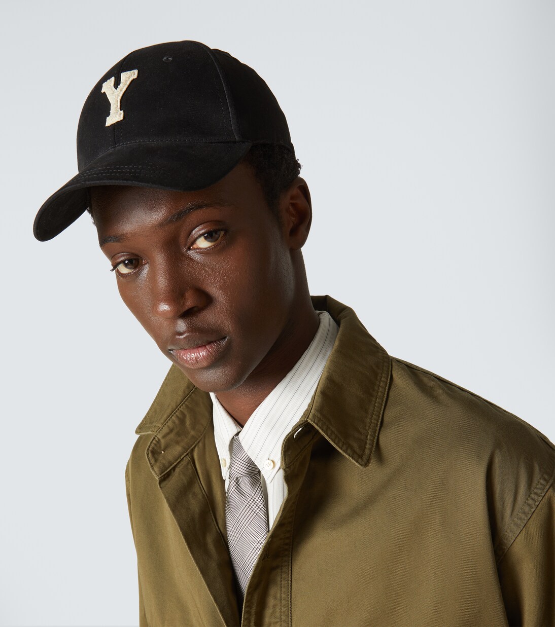Y patch-appliqué gabardine baseball cap | Saint Laurent