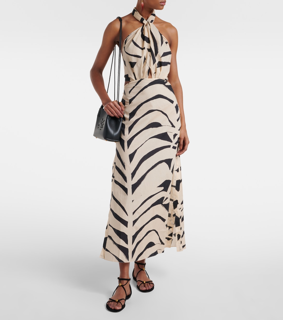 Abito lungo in cotone con cut-out | Johanna Ortiz