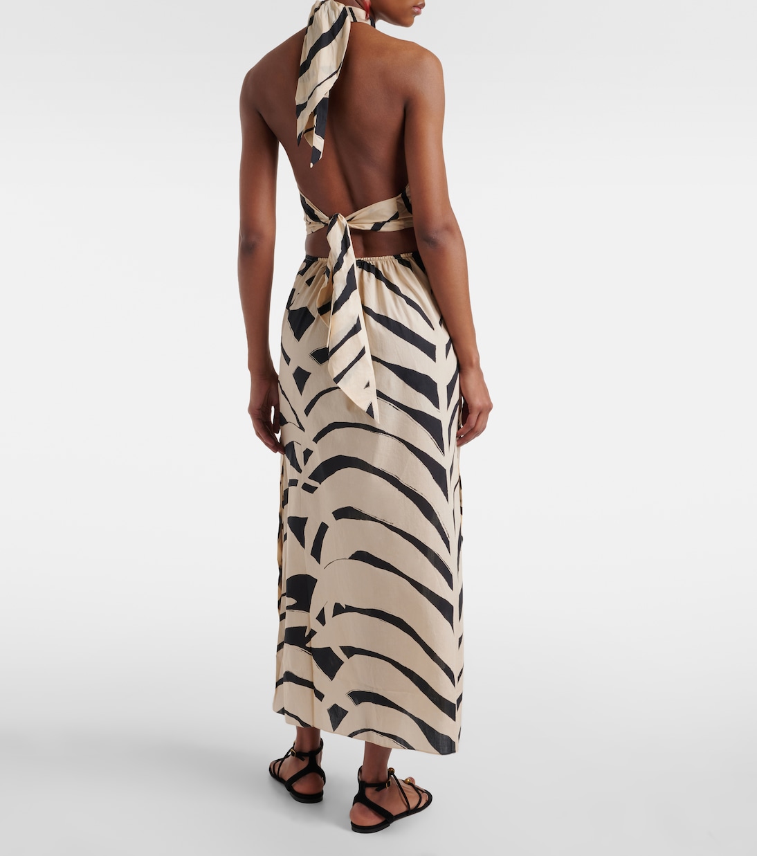 Abito lungo in cotone con cut-out | Johanna Ortiz