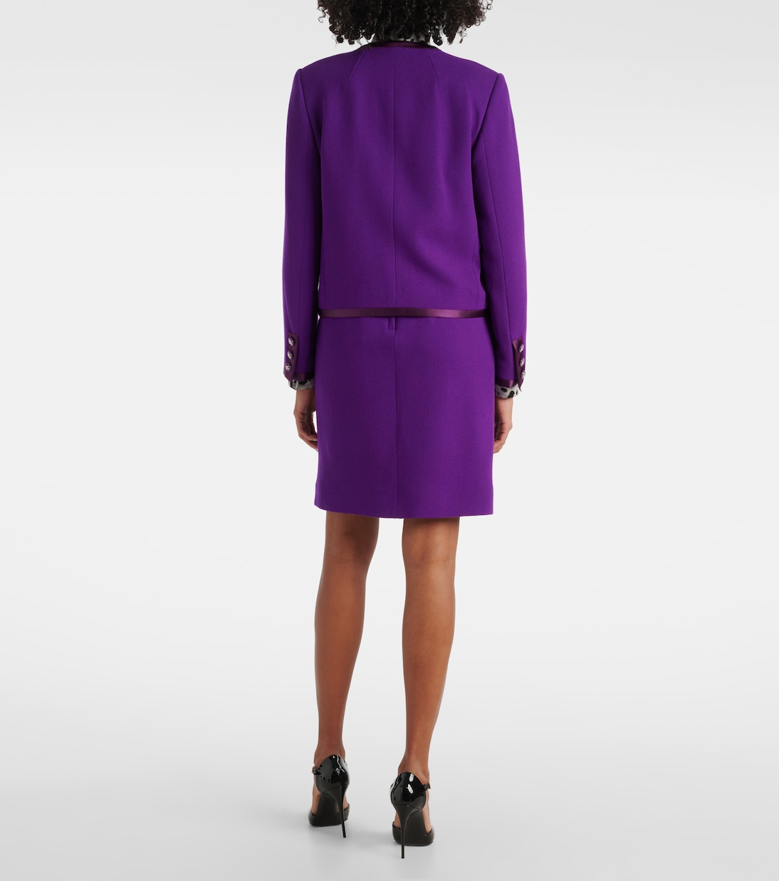 DG satin-trimmed wool-blend crêpe jacket | Dolce&Gabbana