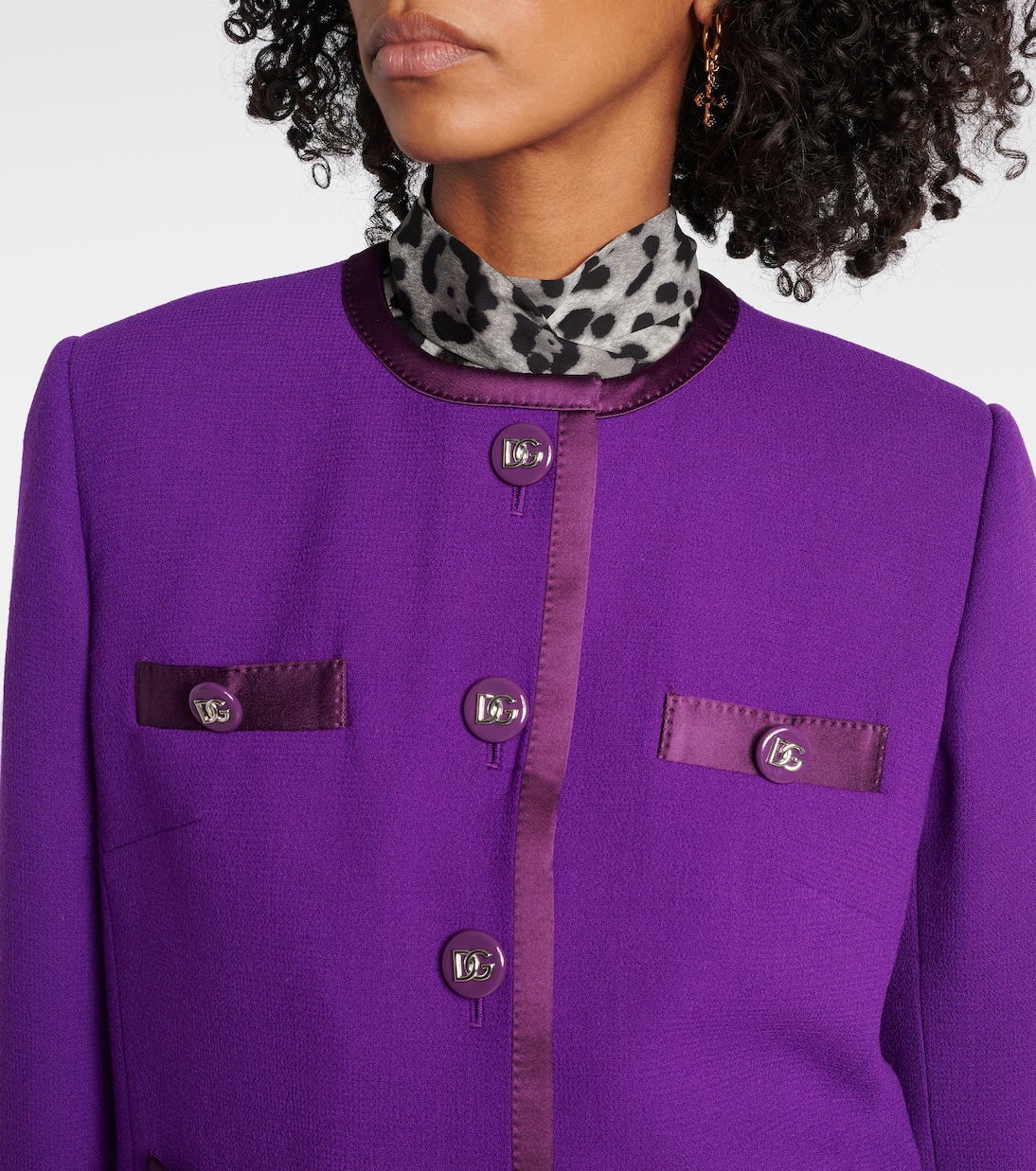 DG satin-trimmed wool-blend crêpe jacket | Dolce&Gabbana