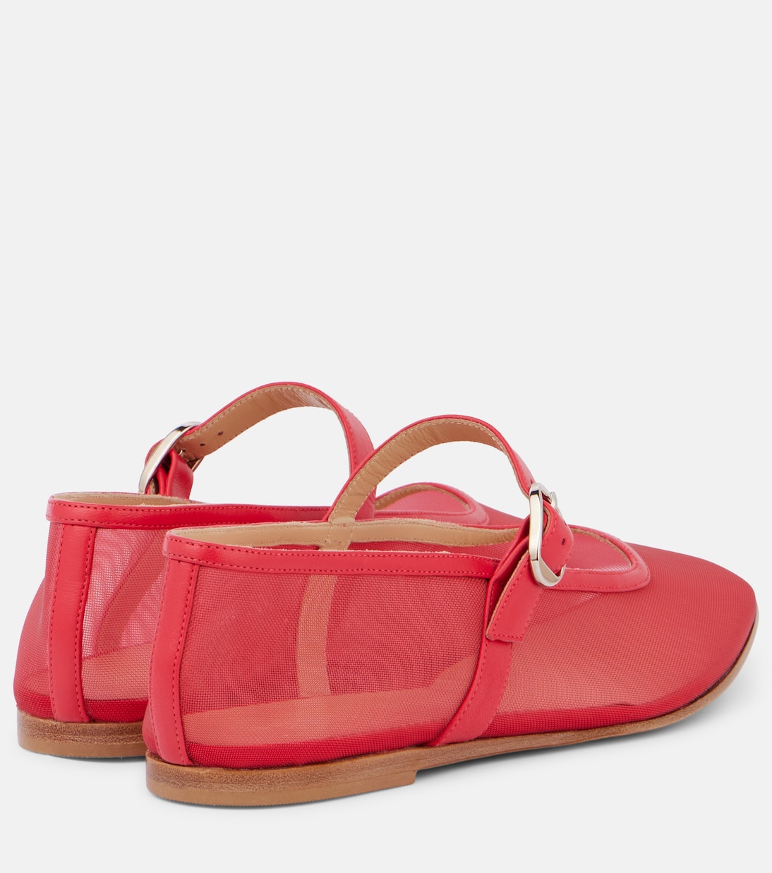 Leather-trimmed mesh Mary Jane flats | Le Monde Béryl