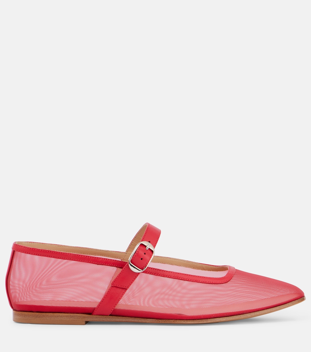 Leather-trimmed mesh Mary Jane flats | Le Monde Béryl