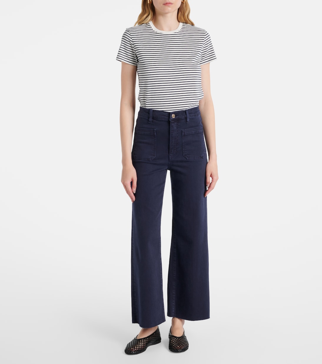 Anchor high-rise ankle wide-leg jeans  | Frame