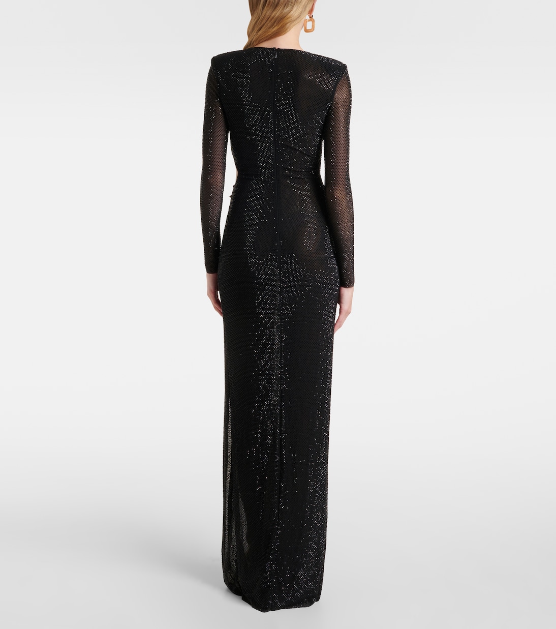 Maxikleid aus Mesh mit Kristallen | Self-Portrait