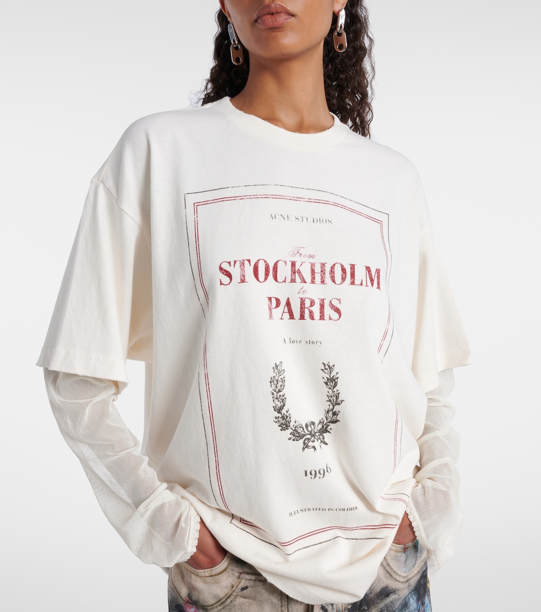 Camiseta de jersey de algodón estampada | Acne Studios