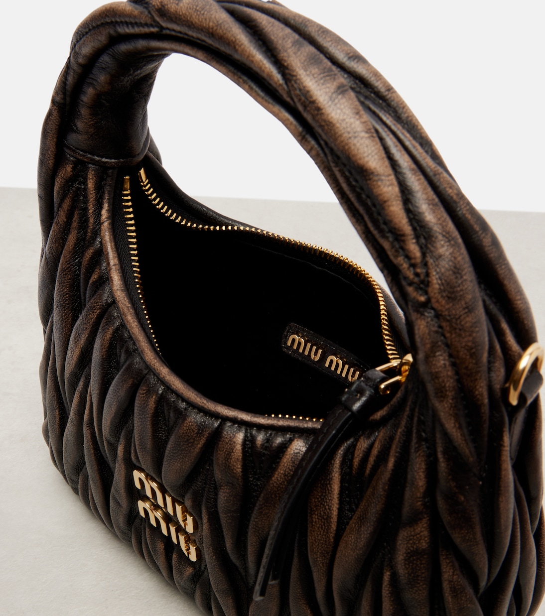 Wander Small matelassé leather tote bag | Miu Miu