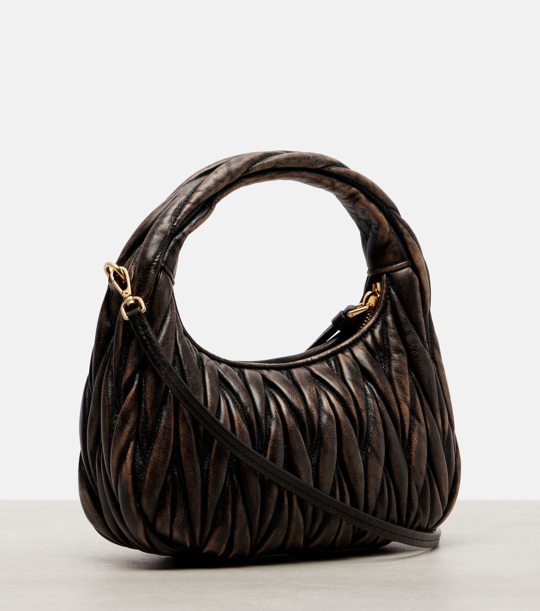 Wander Small matelassé leather tote bag | Miu Miu