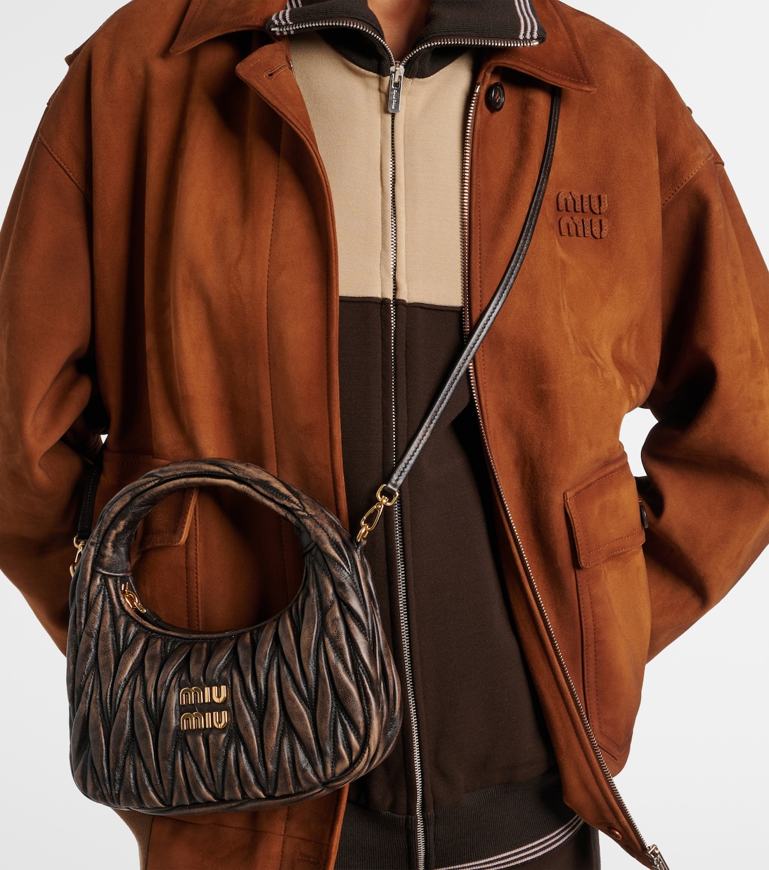 Wander Small matelassé leather tote bag | Miu Miu