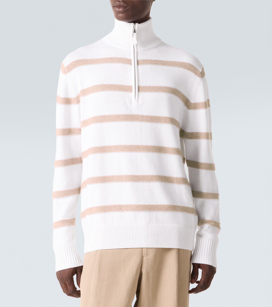 Striped cotton and cashmere sweater | Allude