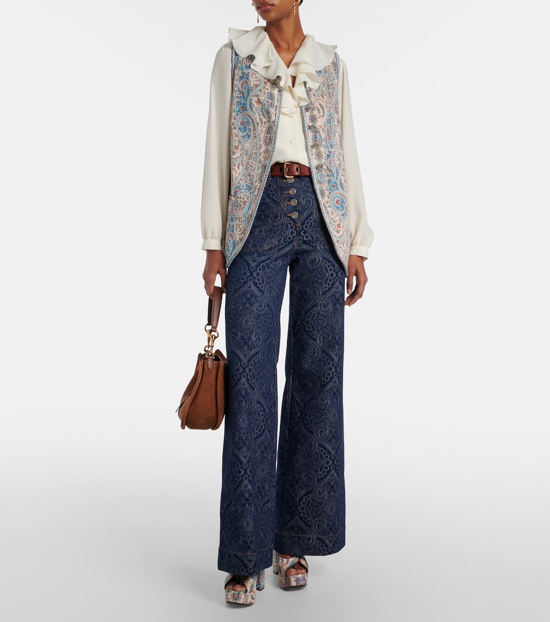 120 paisley canvas platform sandals | Etro