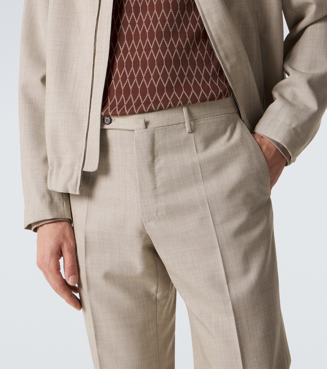 Virgin wool slim pants | Slowear