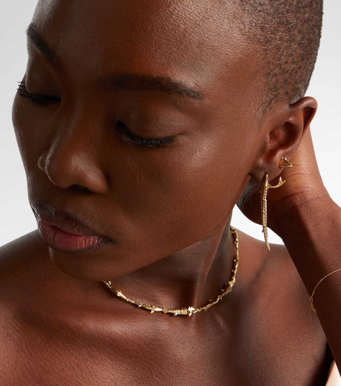 Marlin Gm 9kt gold single earring with diamonds | Yvonne Léon