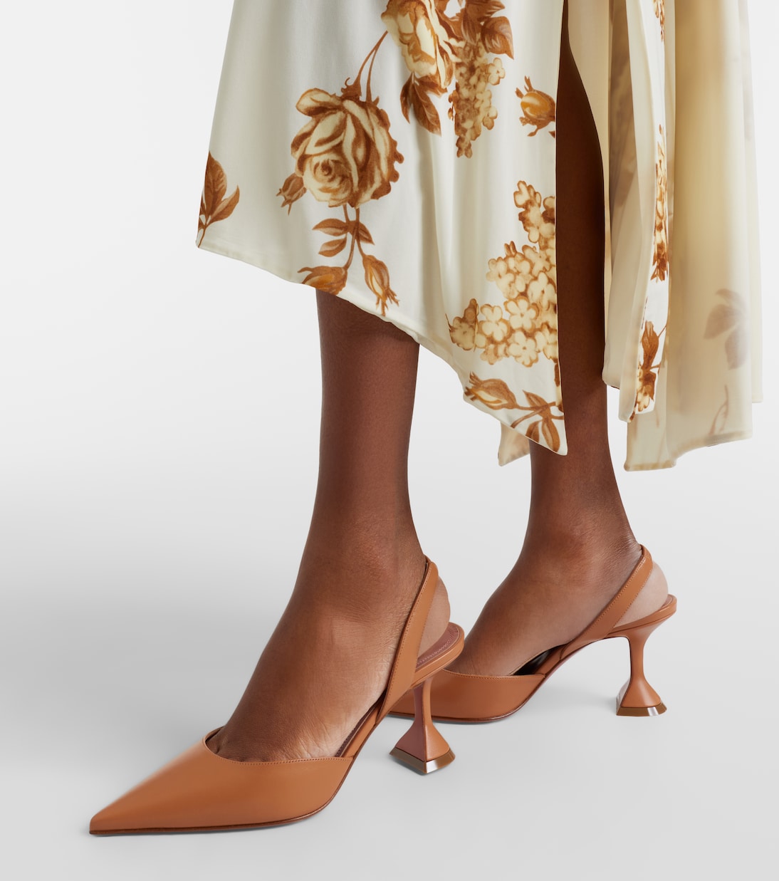 Slingback-Pumps Holli 70 aus Leder | Amina Muaddi