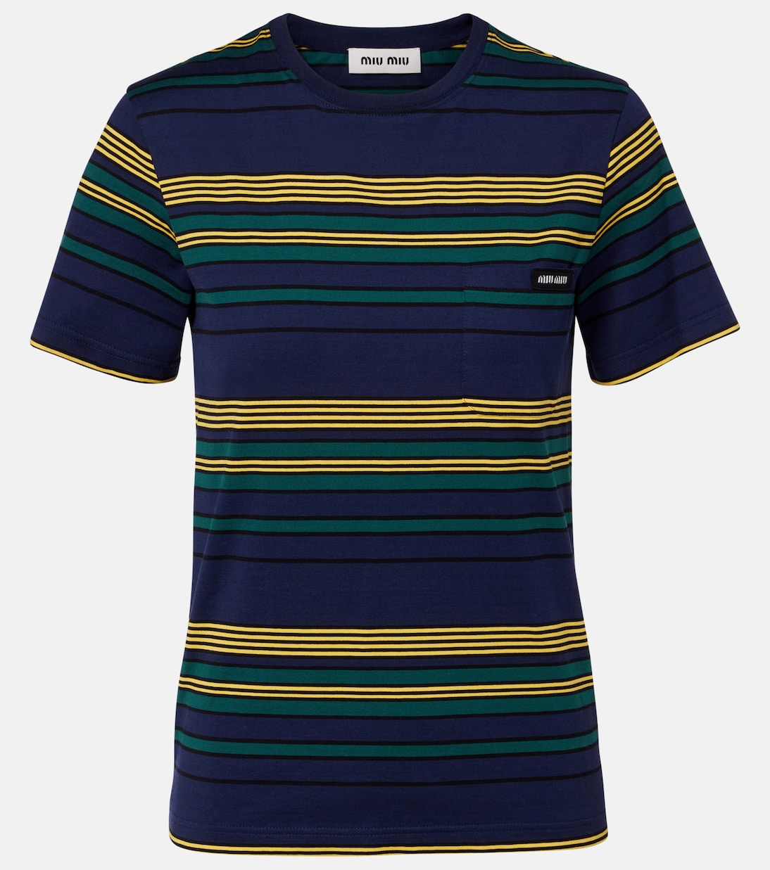 Striped cotton jersey T-shirt  | Miu Miu